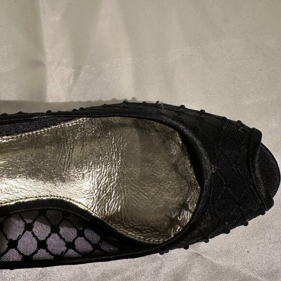 Adrianna Papell Black Mesh Peep-Toe Heels – Size 7 1/2 - Picture 6 of 6